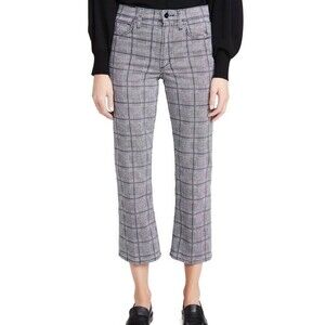 Joes Jeans Gray Plaid The Callie High Rise Cropped Boot Pants 28